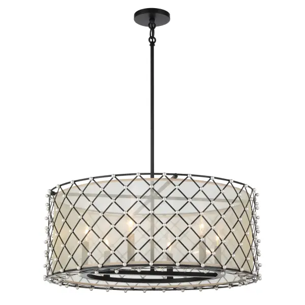 Sheer Elegance 6-Light Pendant with Gold Organza Shade - Image 4