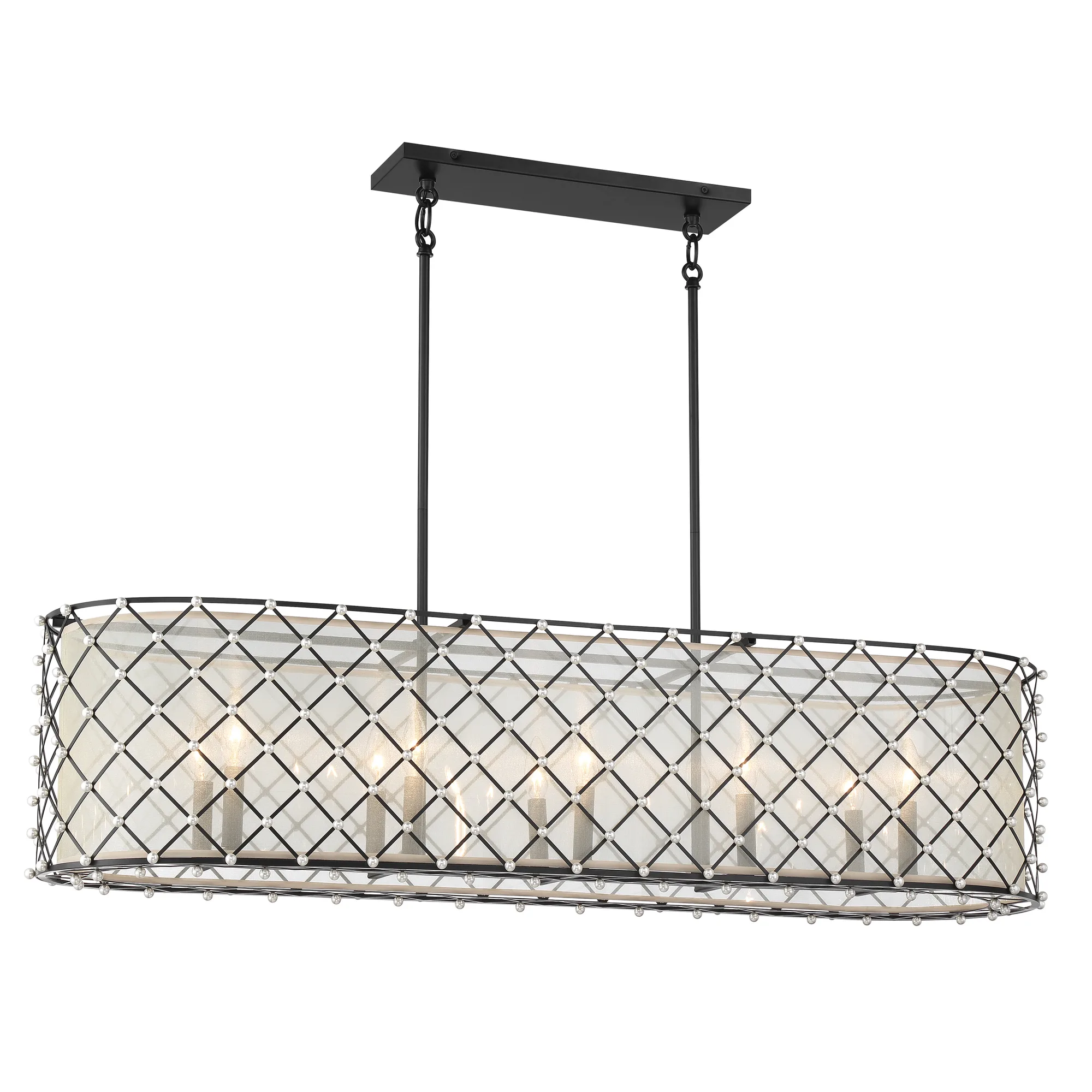 Sheer Elegance 10-Light Island Chandelier
