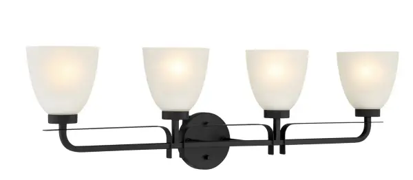 4 Light Bath in Coal Finish with Etched Glass