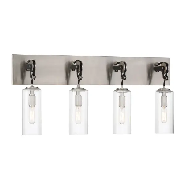 Modern Industrial Bath Lighting with Brushed Nickel & Coal Accents