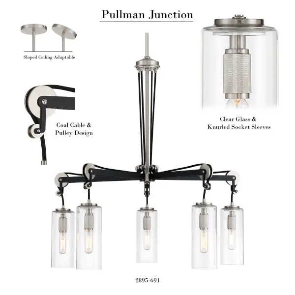 Pullman Junction 5-Light Chandelier - Image 2
