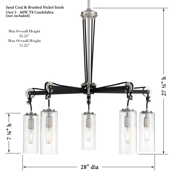 Pullman Junction 5-Light Chandelier - Image 3