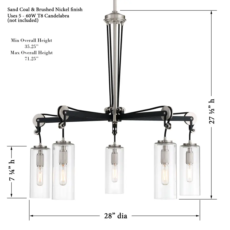 Pullman Junction 5-Light Chandelier - Image 3