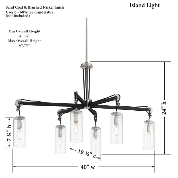 Pullman Junction 6-Light Island Chandelier - Image 3