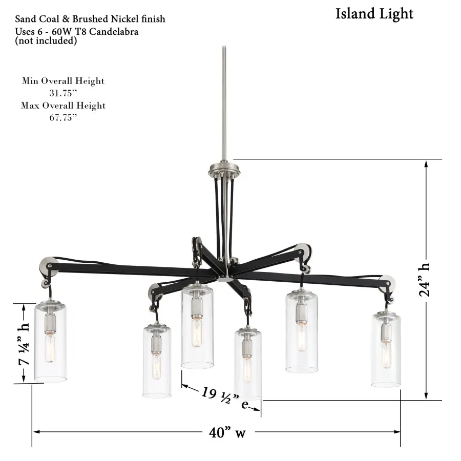 Pullman Junction 6-Light Island Chandelier - Image 3