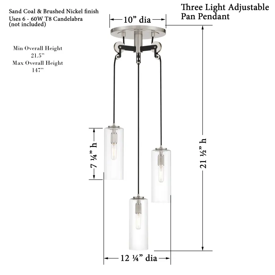 Pullman Junction 3-Light Pan Pendant - Image 2