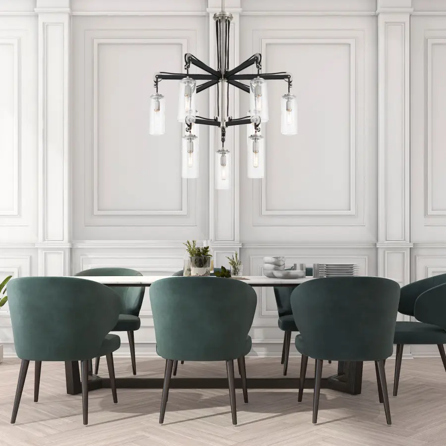 Pullman Junction 9-Light Two-Tier Chandelier - Image 3