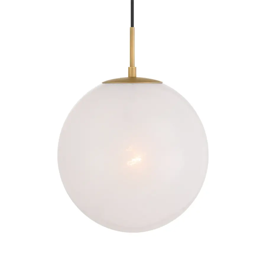 Elegant Transitional Pendant with Warm Brass and Soft Alabaster Glow - Image 1