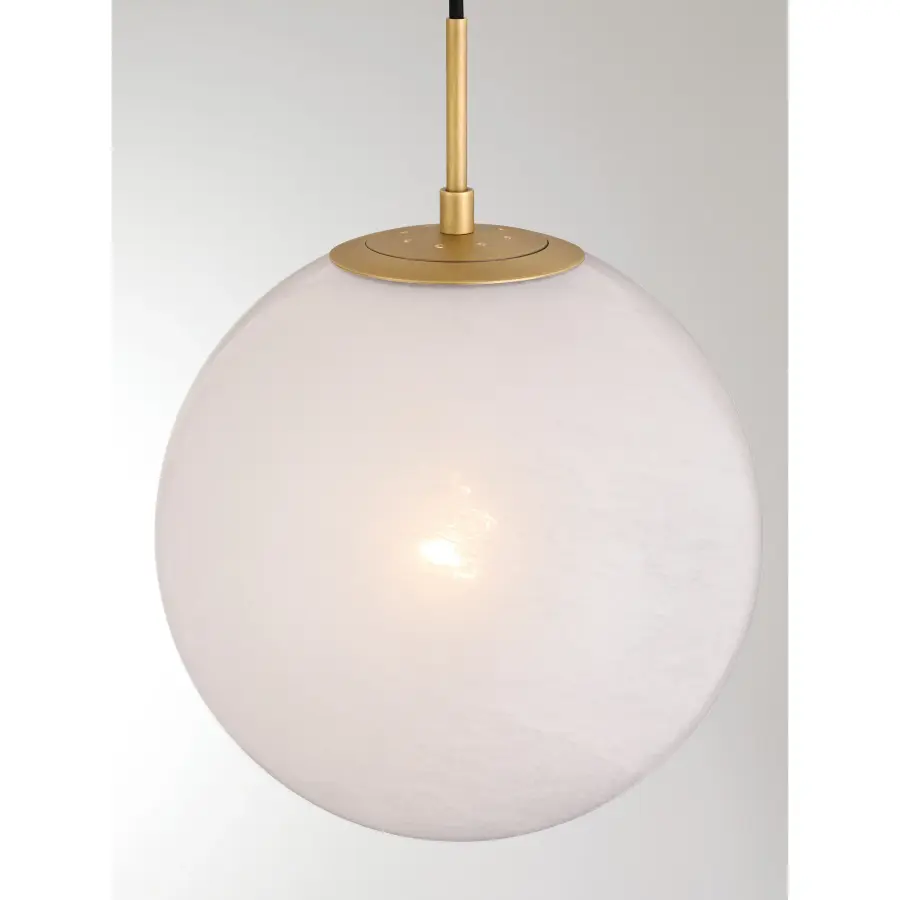 Elegant Transitional Pendant with Warm Brass and Soft Alabaster Glow - Image 3
