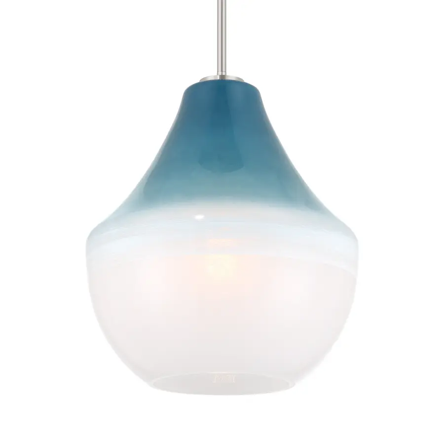 Pacific 14" Blue Ombre Glass Pendant - Image 1
