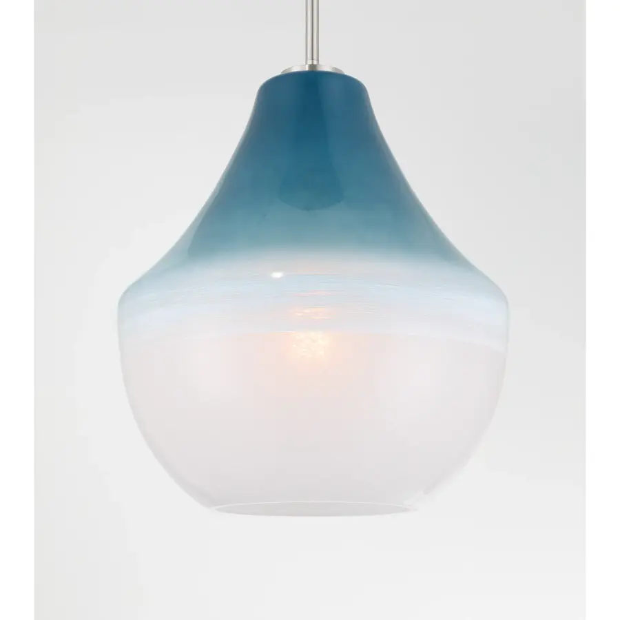 Pacific 14" Blue Ombre Glass Pendant - Image 2