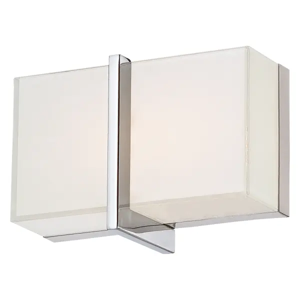 The High Rise LED Bath Light combines clean transitional styling with exceptional LED performance. Its chrome finish and mitered white glass deliver bright, color-accurate lighting ideal for grooming tasks. - alternate view