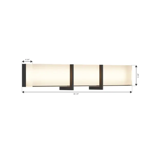 High Rise 30.25" LED Bath Bar in Dark Matte Black - Image 3