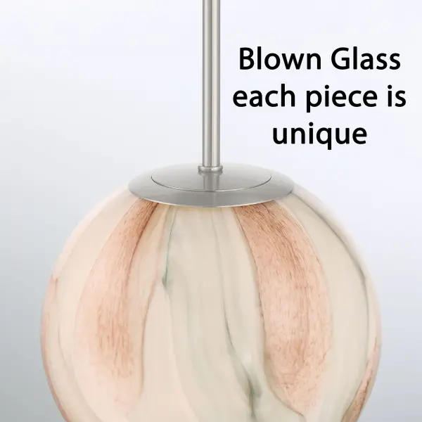 Desert 10" Brushed Nickel Pendant with Amber Swirl Glass - Image 5