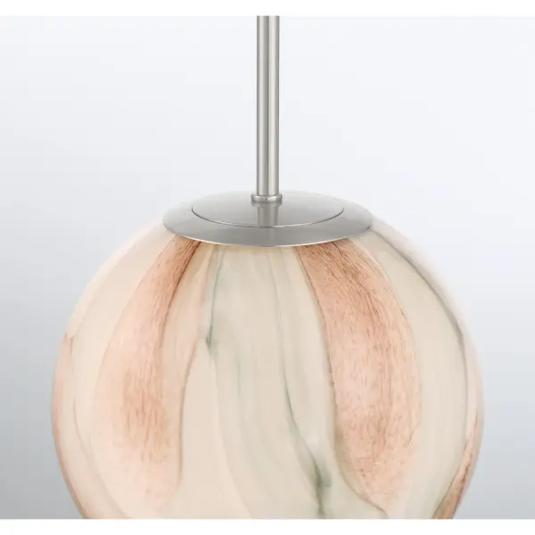 Desert 10" Brushed Nickel Pendant with Amber Swirl Glass - Image 7