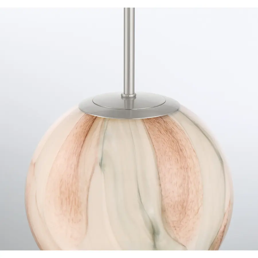 Desert 10" Brushed Nickel Pendant with Amber Swirl Glass - Image 7