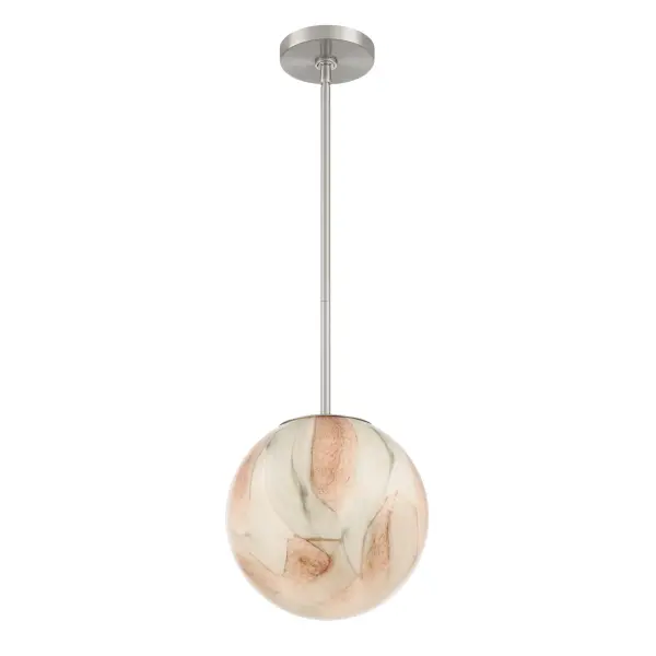 Desert 10" Brushed Nickel Pendant with Amber Swirl Glass - Image 8