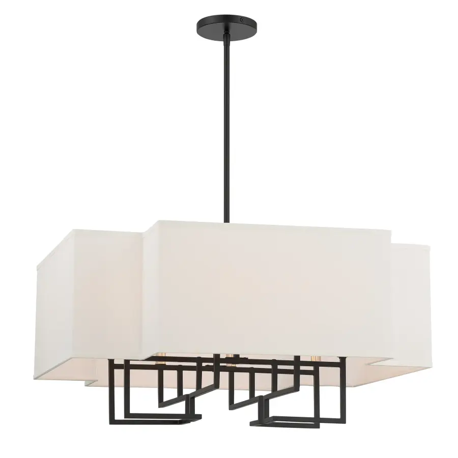 Upham Estates 8-Light Pendant in Coal and Polished Nickel - Image 1