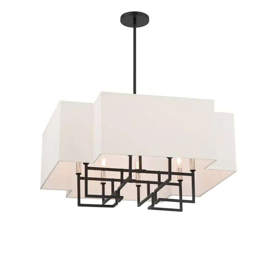 Upham Estates 8-Light Pendant in Coal and Polished Nickel - Image 2