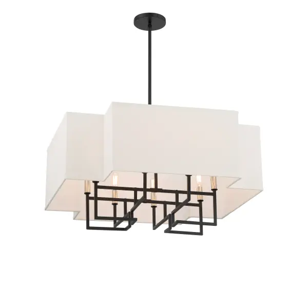 Upham Estates 8-Light Pendant in Coal and Polished Nickel - Image 3