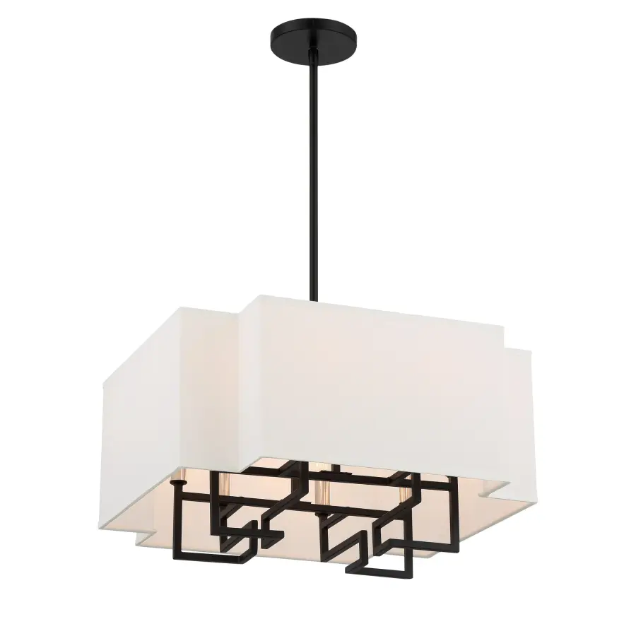Upham Estates 8-Light Pendant in Coal and Polished Nickel - Image 3