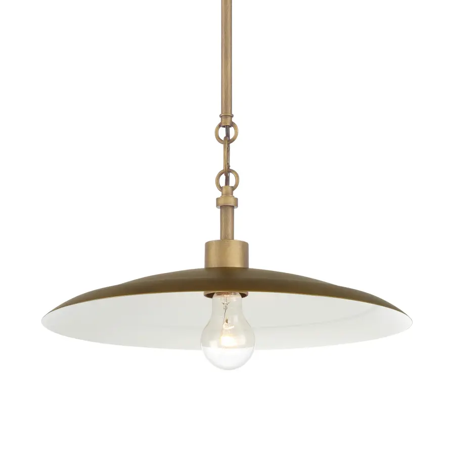 York 16" Natural Brass Pendant Light - Image 1