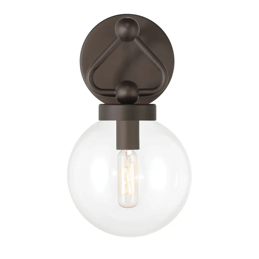 Compact Transitional Vanity Light with Clear Glass Shade - Image 2