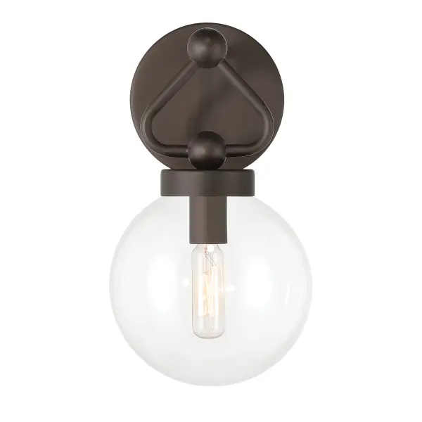 Compact Transitional Vanity Light with Clear Glass Shade - Image 3