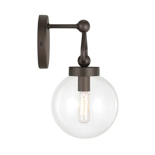 Compact Transitional Vanity Light with Clear Glass Shade - Image 4