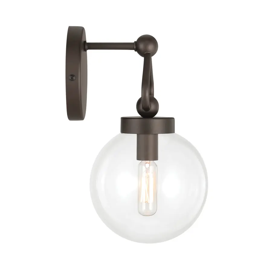 Compact Transitional Vanity Light with Clear Glass Shade - Image 4