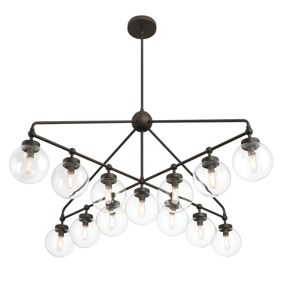 Dramatic 52-Inch Linear Chandelier with 13 Lights for Grand Spaces - Image 1