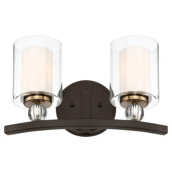 Elegant Two-Tone Vanity Light with Layered Glass Design