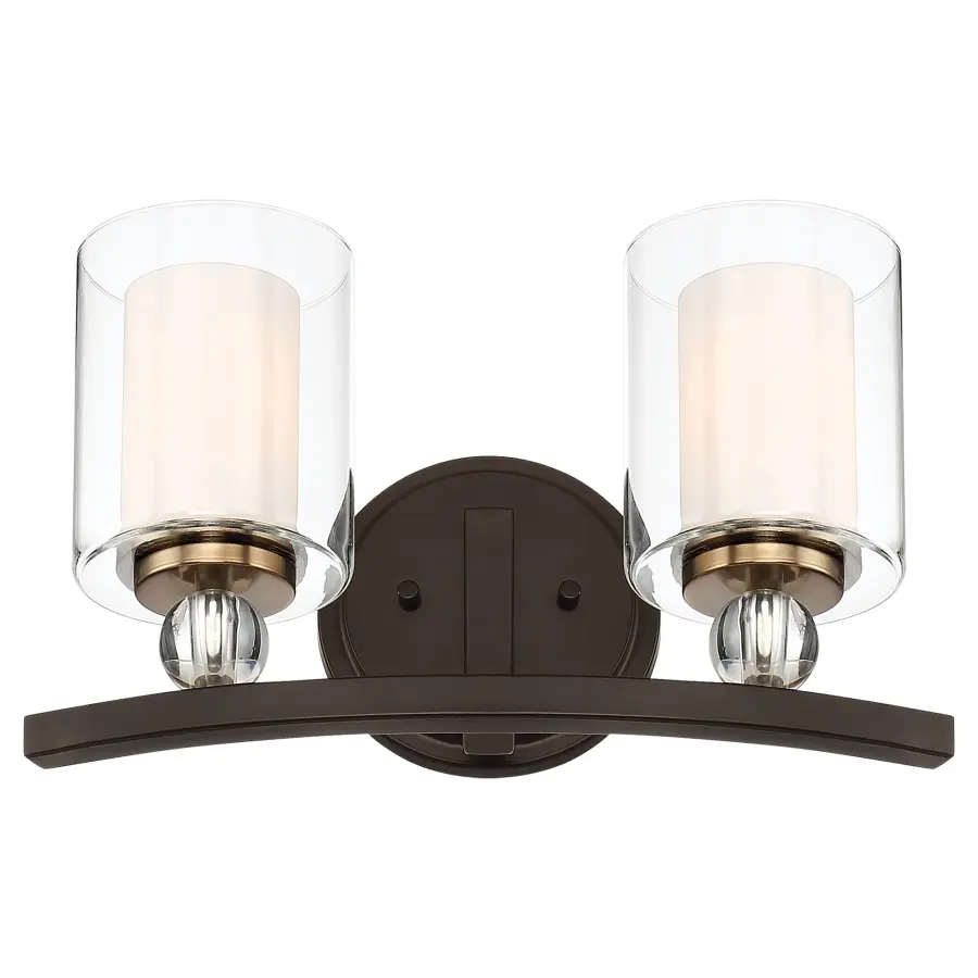 Elegant Two-Tone Vanity Light with Layered Glass Design