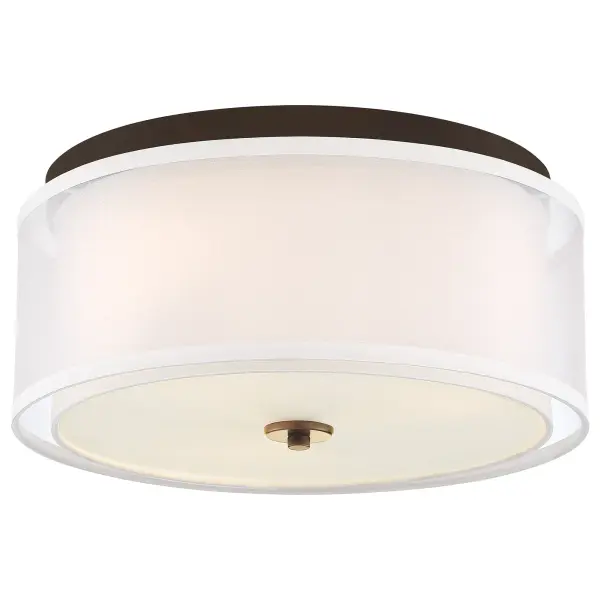 Elegant Transitional Flush Mount with Mixed Metal Finish