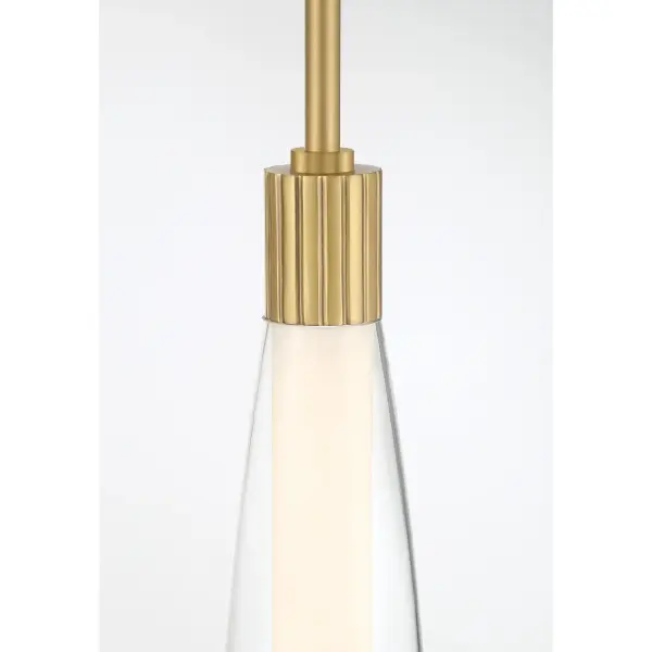 The Verto 3" LED Pendant combines modern minimalism with warm brass tones. Its compact 3-inch diameter makes it ideal for multiples over islands or in tight spaces like hallways and closets. High CRI and integrated LED deliver quality light. - alternate view