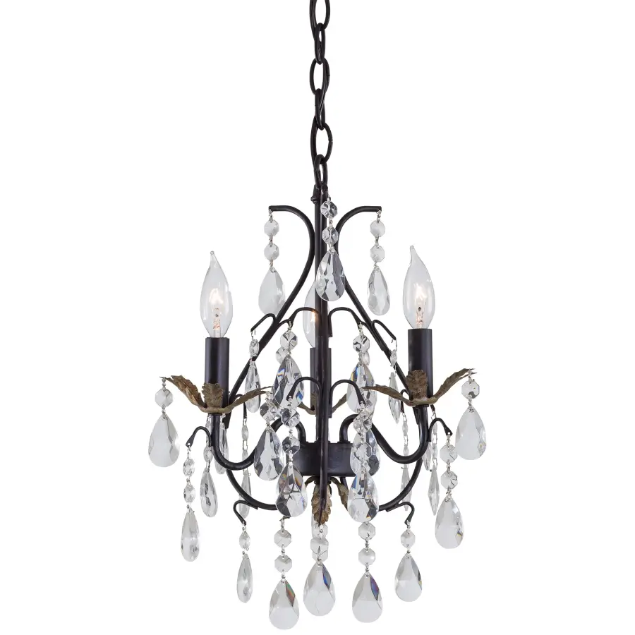 Castlewood Walnut 3-Light Mini Chandelier