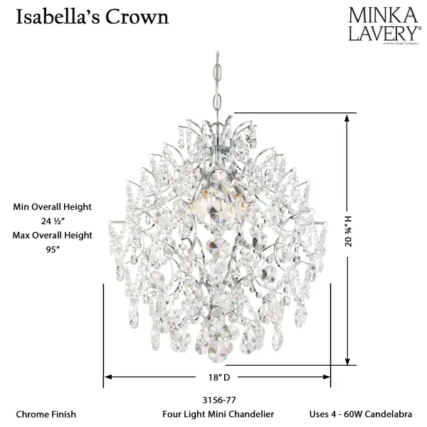 Isabella's Crown 4-Light Mini Chandelier - Image 3