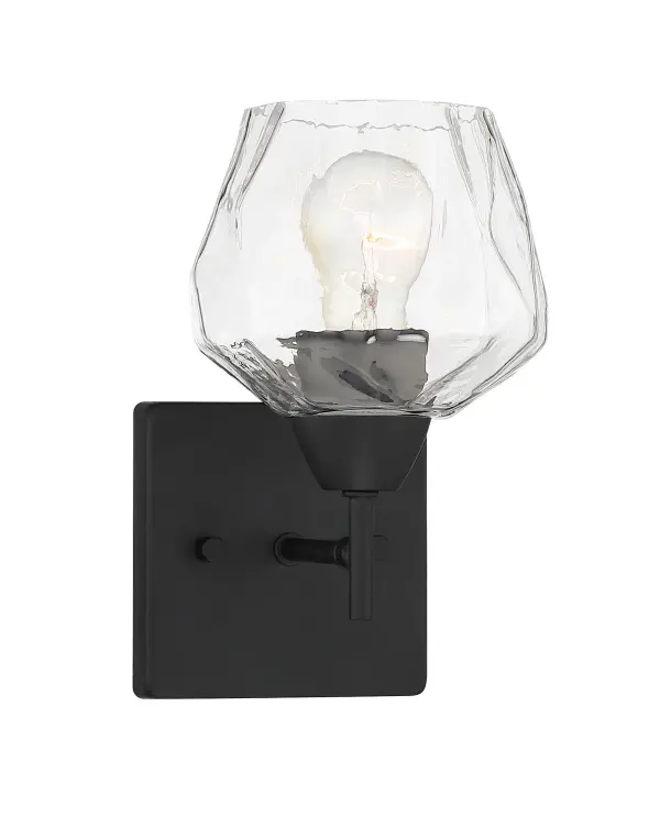 1 Light Bath in Coal Finish with Clear Glass