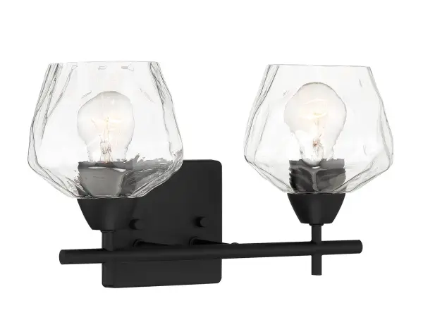 2 Light Bath in Coal Finish with Clear Glass