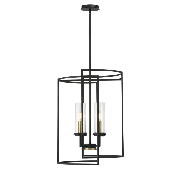 Modern Mixed-Metal Pendant with Industrial Charm and Clear Glass Shades - Image 4