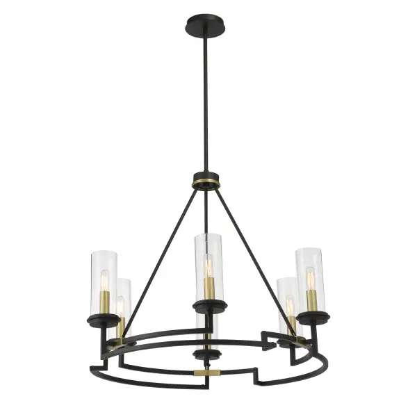 Hillstone 6-Light Chandelier in Sand Coal and Soft Brass - Image 6