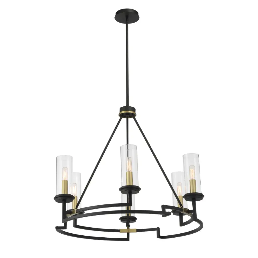 Hillstone 6-Light Chandelier in Sand Coal and Soft Brass - Image 6
