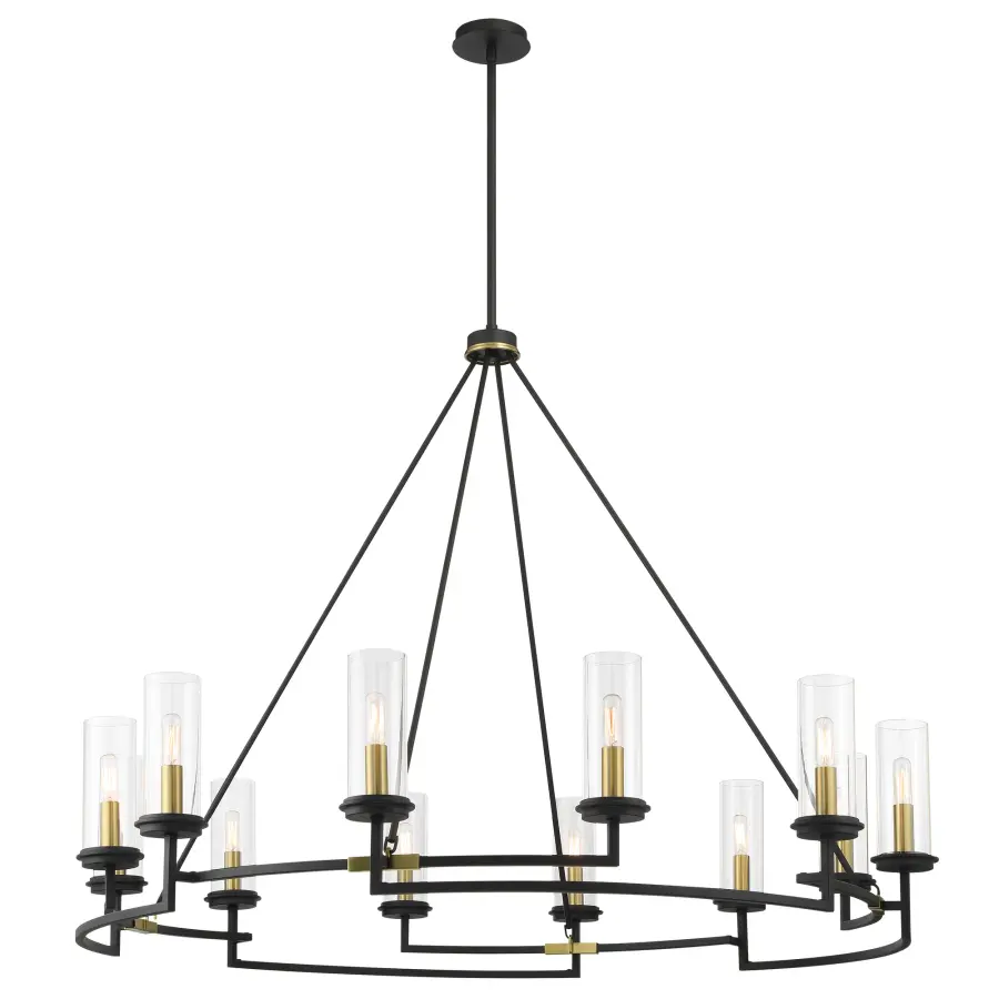 Dramatic 12-Light Statement Chandelier with Mixed Metal Finish - Image 1