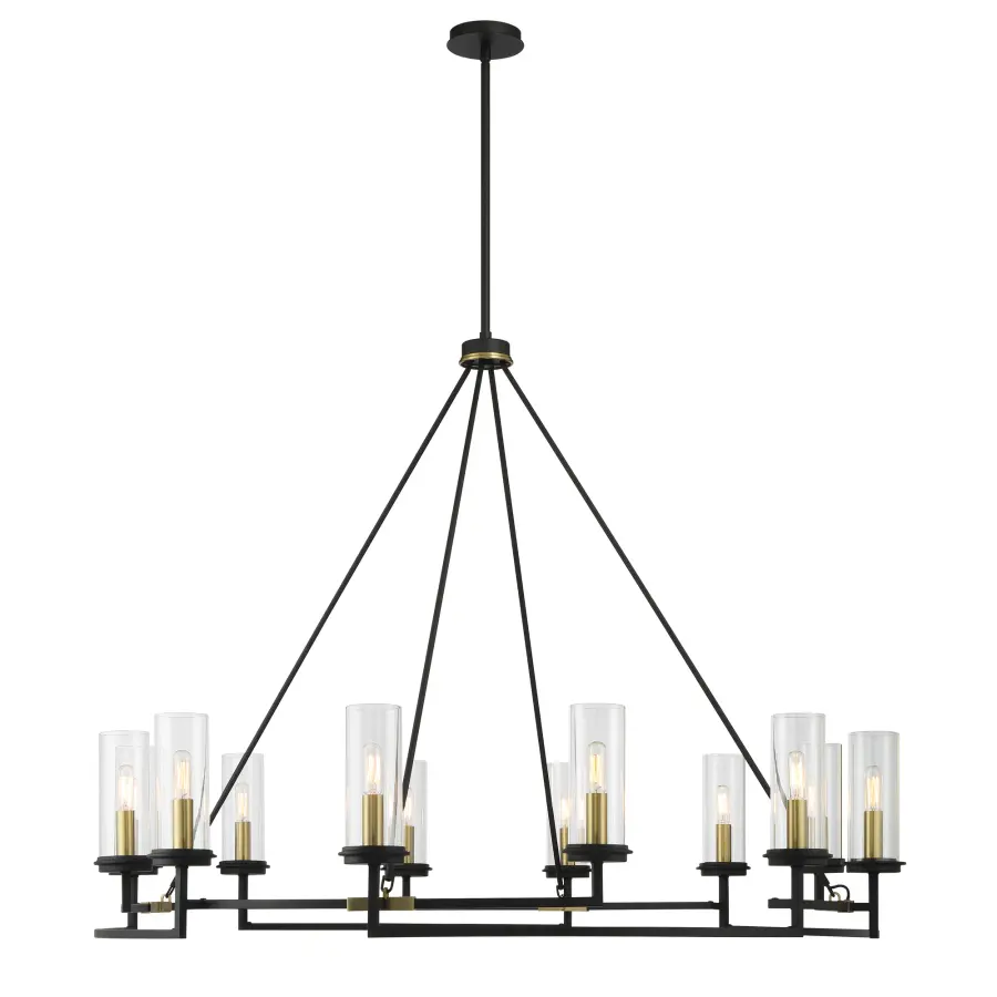 Dramatic 12-Light Statement Chandelier with Mixed Metal Finish - Image 3