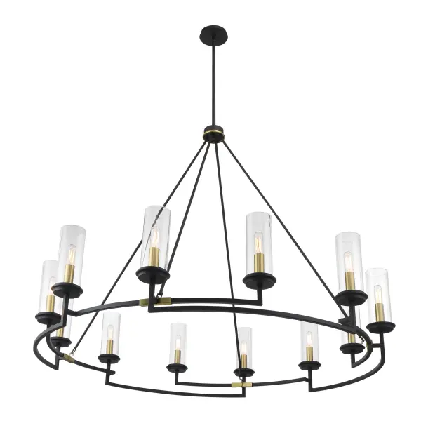 Dramatic 12-Light Statement Chandelier with Mixed Metal Finish - Image 4