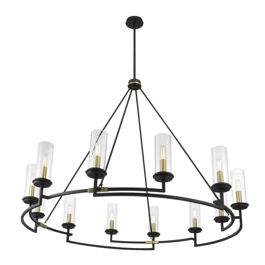 Dramatic 12-Light Statement Chandelier with Mixed Metal Finish - Image 4