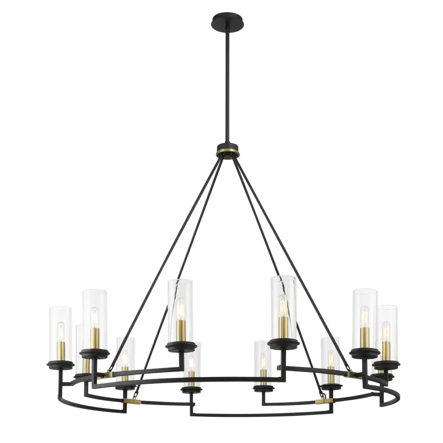 Dramatic 12-Light Statement Chandelier with Mixed Metal Finish - Image 5