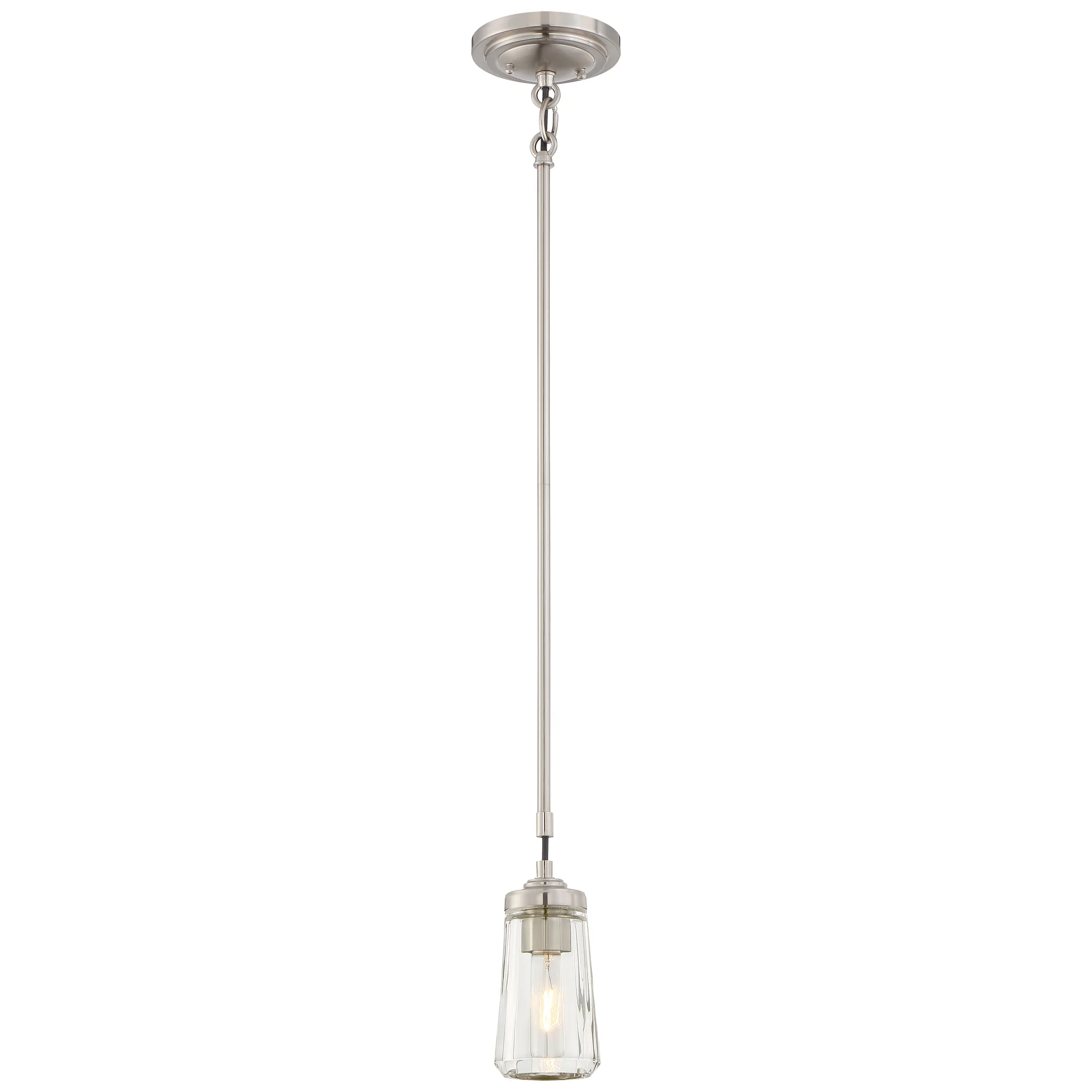 Poleis 1-Light Mini Pendant in Brushed Nickel