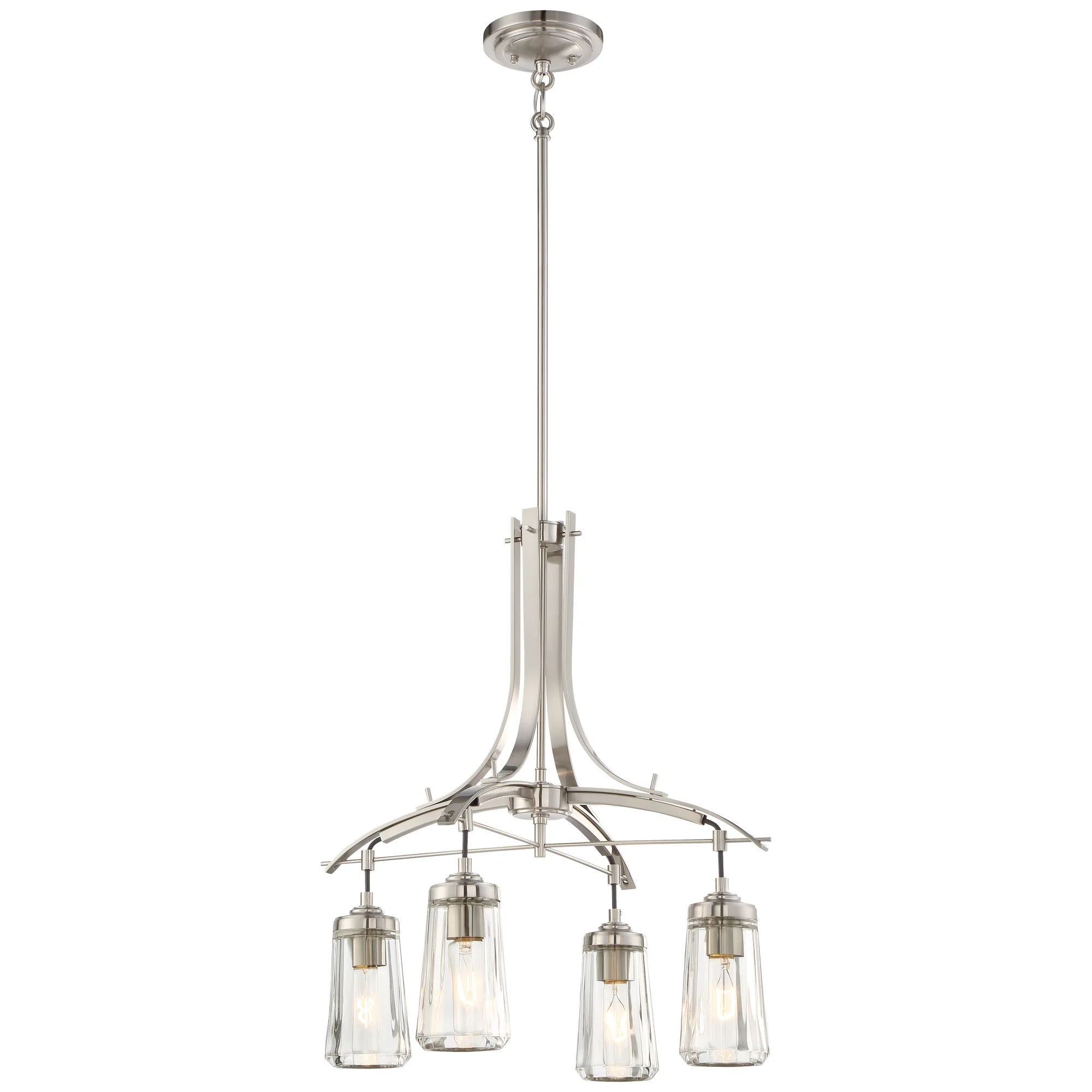 Poleis 4-Light Chandelier in Brushed Nickel