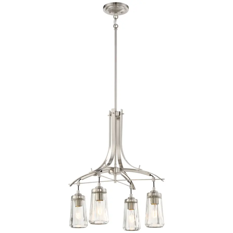 Poleis 4-Light Chandelier in Brushed Nickel